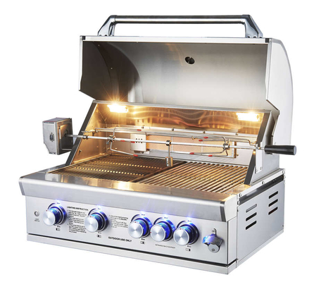 OEM nero della griglia del gas del giardino dello smalto CSA della porcellana costruito nella griglia del gas del barbecue
