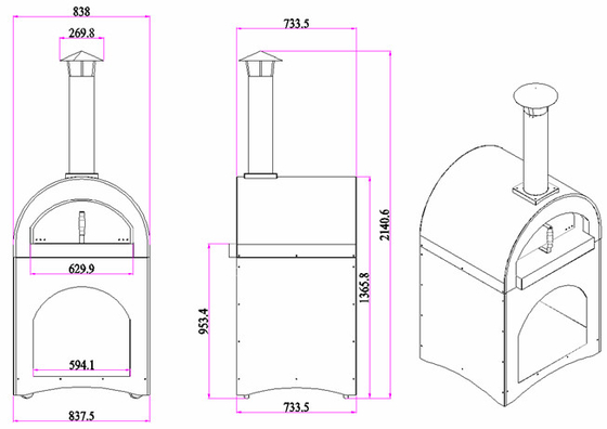 Forno infornato di legno della pizza