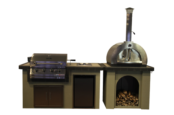 Forno infornato di legno di Oven Steel Wood Fired Pizza della pizza di acciaio inossidabile delle isole AGA