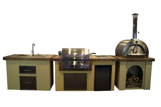 Forno infornato di legno di Oven Steel Wood Fired Pizza della pizza di acciaio inossidabile delle isole AGA
